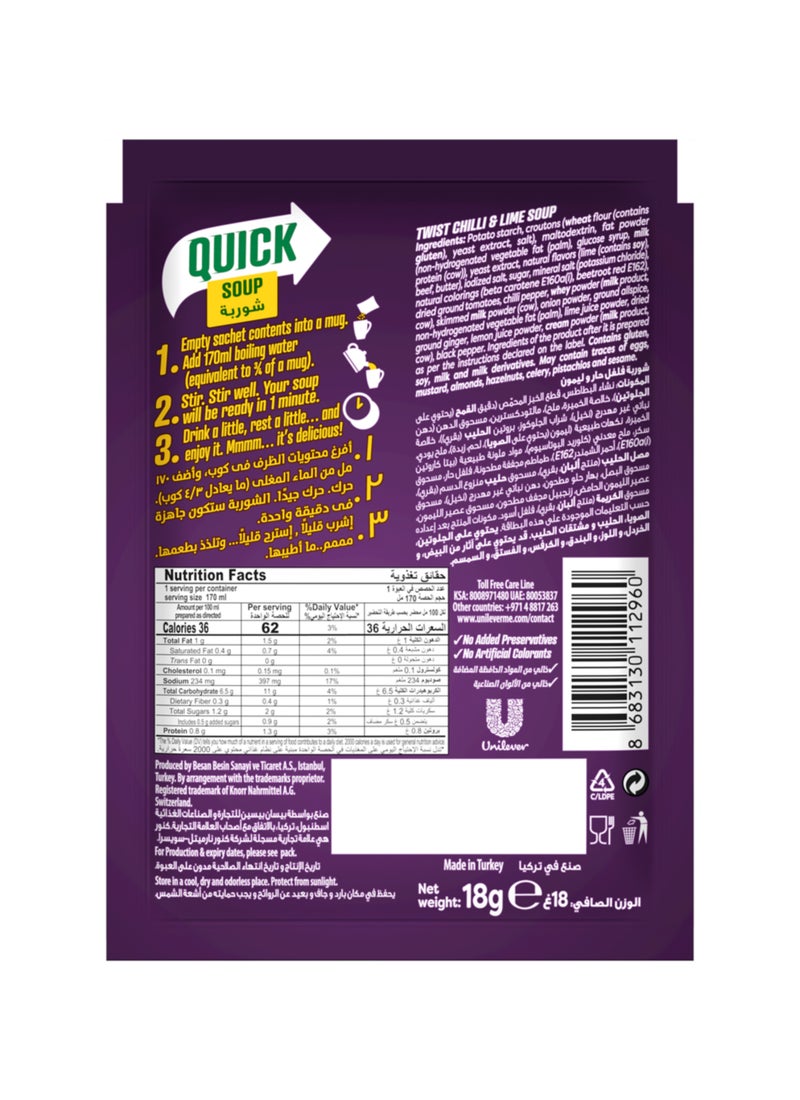 Knorr Quick Soup Twist Chili And Lime Ready In 1 Minute No Added Preservatives Or Artificial Colors - Image 2